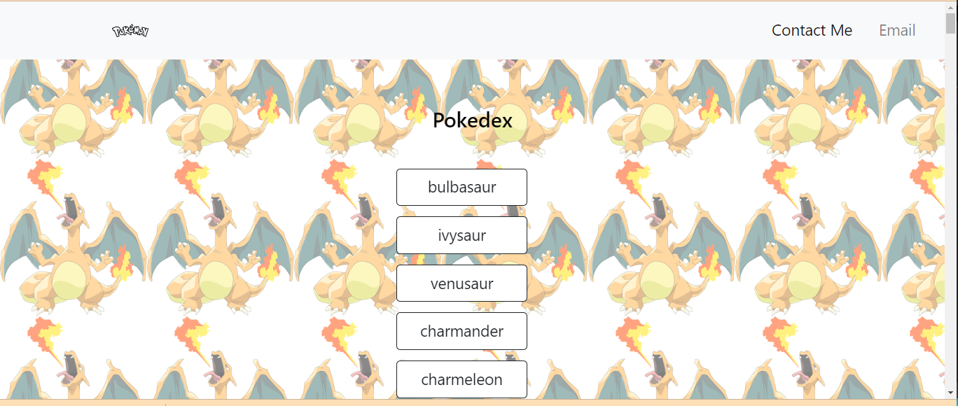 screenshot of pokedex list with open modal